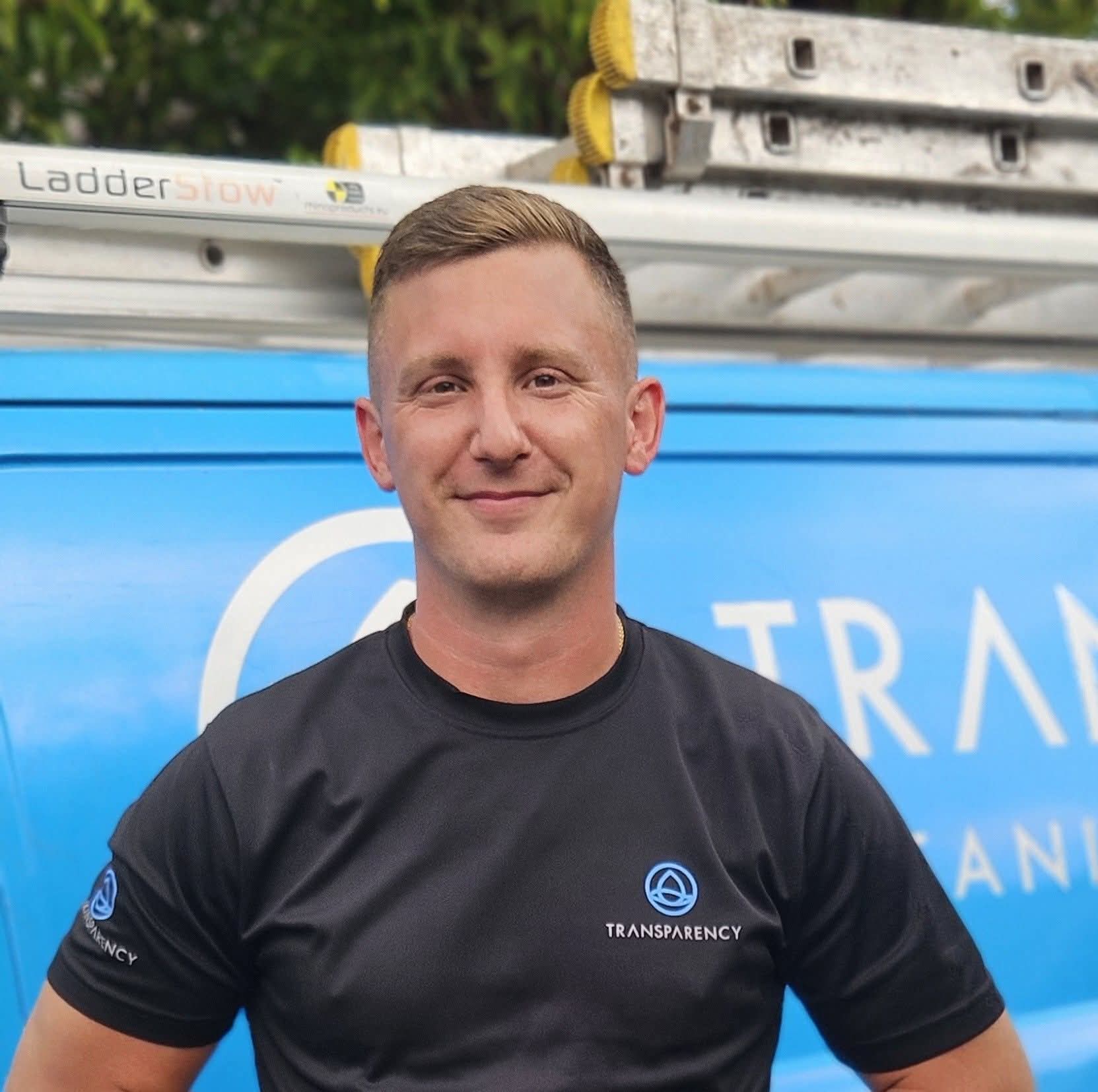 Jonny Parkhurst, founder of Transparency Cleaning Services in Burgess Hill