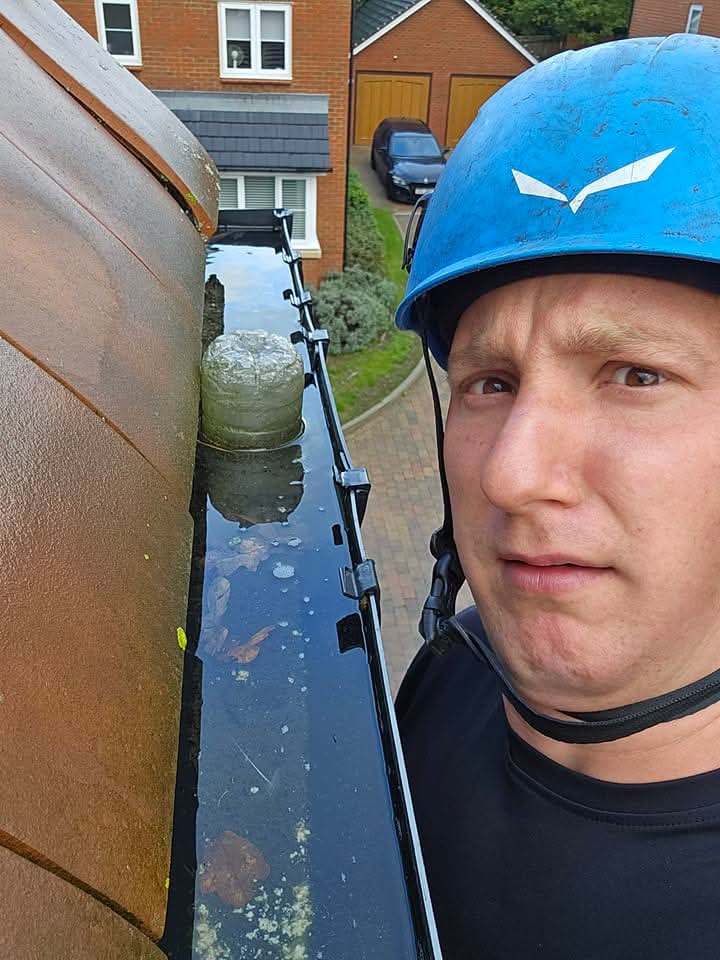 Standing water — the downpipe was blocked